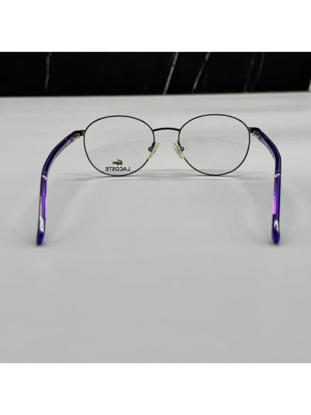 Lacoste Kid Eyeglasses L3104 035 Round Purple Gray Metal NEW